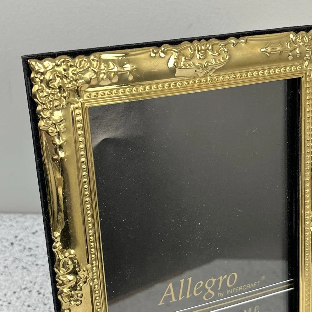 Allegro by Intercraft Gold Tone‎ Picture Photo Frame 5x7 Cottagecore Boho